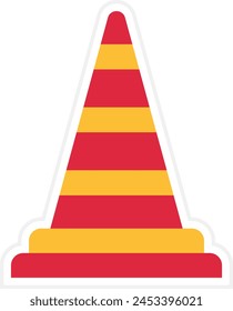 Symbol für die Vektorgrafik der Verkehrskegel. Kann für Druck-, mobile und Web-Anwendungen verwendet werden.