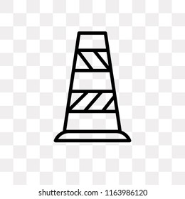 Traffic cone vector icon isolated on transparent background, Traffic cone logo concept