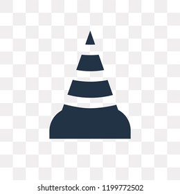 Traffic cone vector icon isolated on transparent background, Traffic cone transparency concept can be used web and mobile