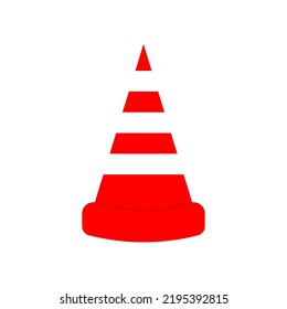 Traffic cone, vector icon isolated on white background.