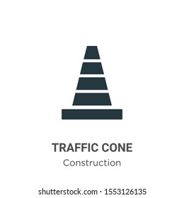 Traffic cone vector icon on white background. Flat vector traffic cone icon symbol sign from modern tools collection for mobile concept and web apps design.