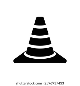 Traffic Cone Vector Icon on White Background