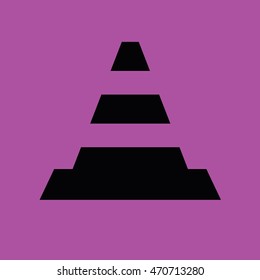 Traffic cone vector icon. Purple background