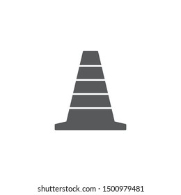 Traffic cone vector icon symbol isolated on white background