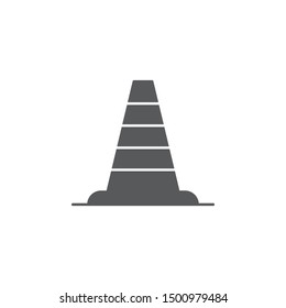 Traffic cone vector icon symbol isolated on white background