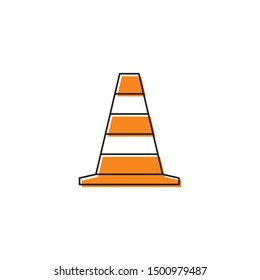 Traffic cone vector icon symbol isolated on white background