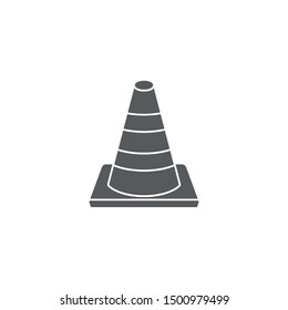 Traffic cone vector icon symbol isolated on white background
