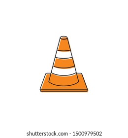 Símbolo de icono del vector del cono de tráfico aislado en fondo blanco