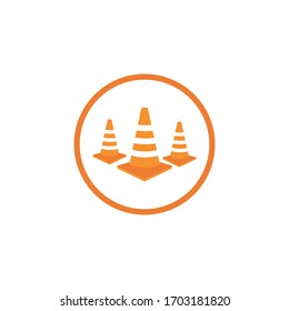 plantilla de diseño de ilustración vectorial de cono de tráfico