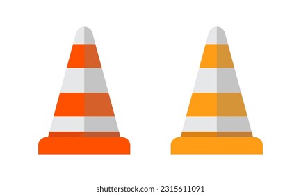 traffic cone vector illustration, flat design
