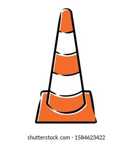 Traffic Cone / Vector Illustration, Isolated