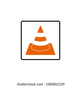 Traffic cone vector logo / typography A abstract