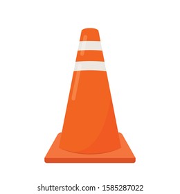 Traffic cone vector. Traffic cone on white background.