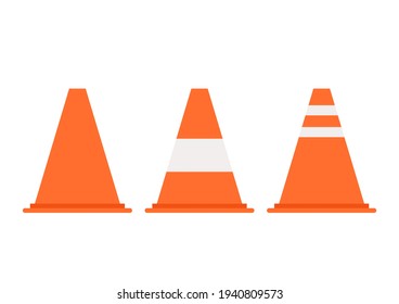 Vector de cono de tráfico. Cono de tráfico sobre fondo blanco.