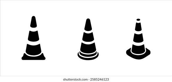 Traffic cone vector set  illustration on white background. traffic cone icon vector art.
