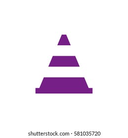 Traffic cone. Violet icon