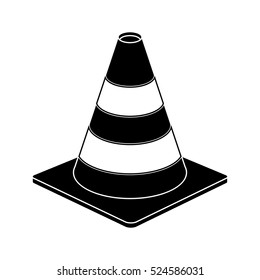 traffic cone warning sign design pictogram