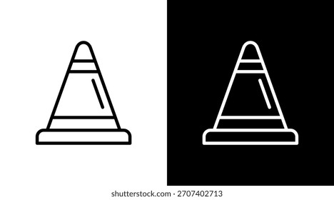 Diseño de conjunto de iconos blancos de cono de tráfico