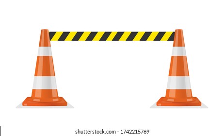 Traffic cones WITH BLACK and YELLOW ribbon. ORANGE TRAFFIC CONE