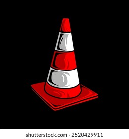 Traffic cones flat vector icon and illustration