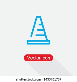 Traffic Cones Icon, Reflective Safety Cone Icon, Marker Cone Icon Vector Illustration Eps10