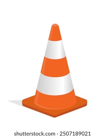 Traffic Cones icons vector illustration, Safety Equipment, Orange and White Cones isolated, Symbolizing Road Safety and Construction, Traffic warning sign, Traffic sign, road sign symbol, divider icon