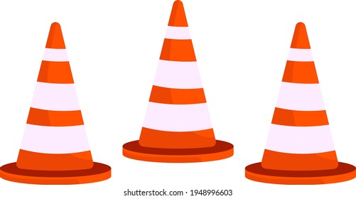Verkehrskegel, Illustration, Vektorgrafik auf weißem Hintergrund.