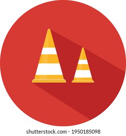 Traffic cones, illustration, vector on white background.