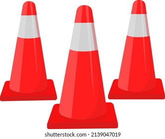 Verkehrskegel, Illustration, Vektorgrafik auf weißem Hintergrund.