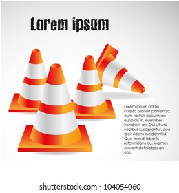 traffic cones isolated on white background, vector illustration.