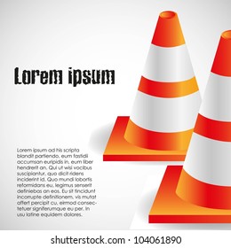 traffic cones isolated on white background, vector illustration.