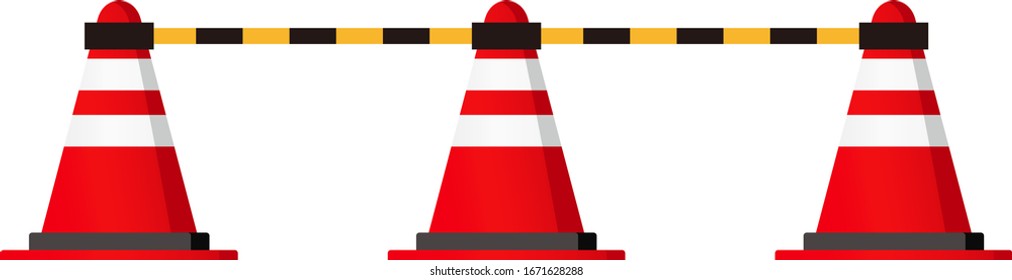 Traffic cones isolated vector illustration