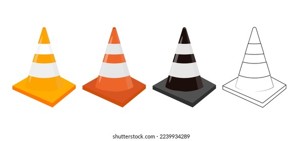 traffic cones on white background