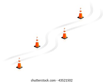 Traffic Cones Original Vector Illustration Simple Image Illustration