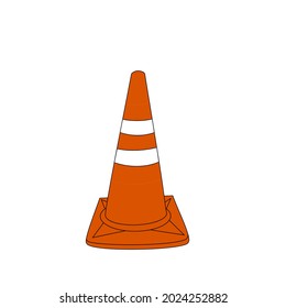 Traffic cones. The sign says to be careful.