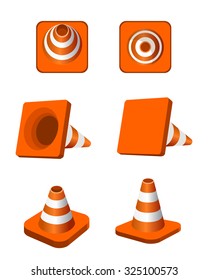 traffic cones vector icon game
