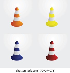 Traffic cones. vector illustration