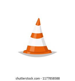 Traffic cones vector illustration. Fla cartoon style.