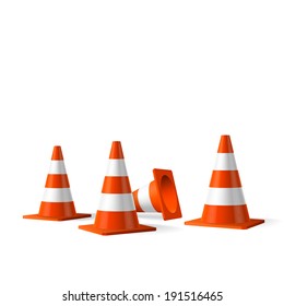 Traffic cones vector isolated object