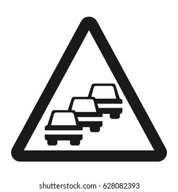 Traffic Congestion Sign Line Icon, Traffic And Road Sign, Vector Graphics, A Solid Pattern On A White Background, Eps 10