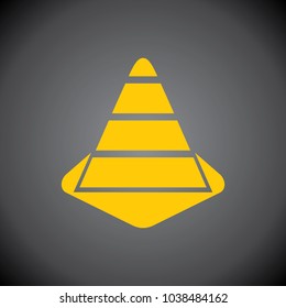 Traffic or Construction Cone icon on black background.