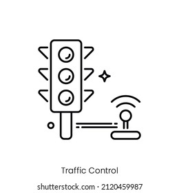 Traffic Control Icon. Outline Style Icon Design Isolated On White Background