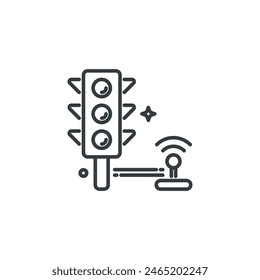 Icono de control de tráfico, Ilustración vectorial de control de tráfico