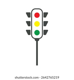 Traffic control lights. Red, yellow and green traffic control light icons. Traffic light illustration. Road Traffic Lights