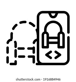 traffic control line icon vector. traffic control sign. isolated contour symbol black illustration