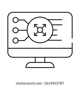 traffic control line icon vector. traffic control sign. isolated contour symbol black illustration