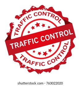 Traffic control red vector stamp