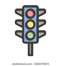 Traffic Control Vector Thick Line Filled Colors Icon For Personal And Commercial Use.
