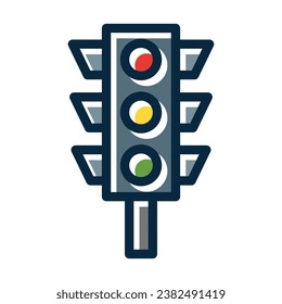 Traffic Control Vector Thick Line Filled Dark Colors Icons For Personal And Commercial Use.
