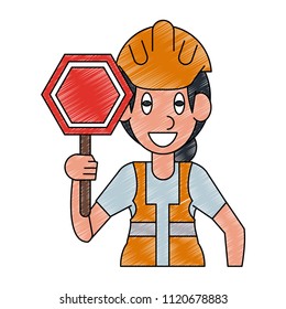 Traffic controller worker scribble